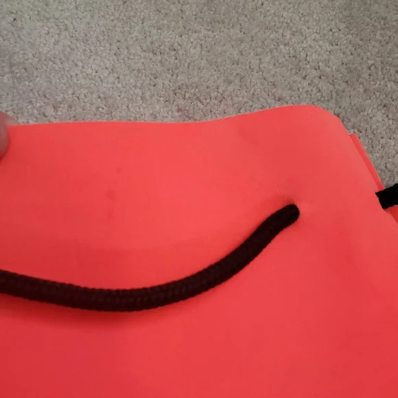 TRIANGL Floral Embroidered Neoprene Backpack Bag Rope Beach Summer Coral Neon - Picture 12 of 13